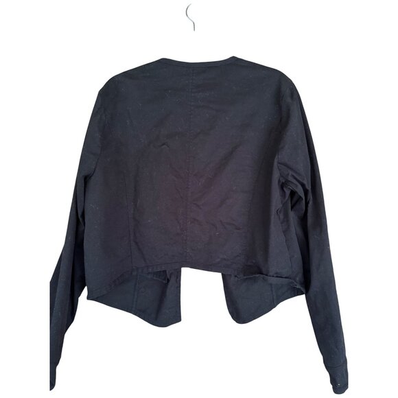 Torrid Black Double-Breasted Military Style Cropped Jacket Size 2 Womens Cotton - Picture 4 of 12